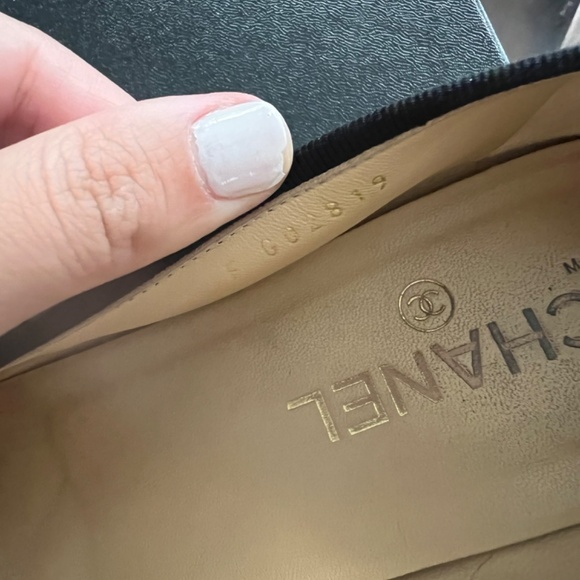 Chanel Ballet Flats Patent Black Lamb Skin 39.5 - Picture 2 of 7